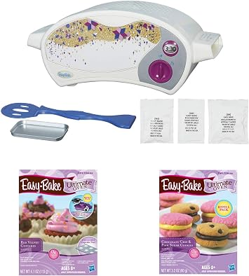 Easy Bake Oven Star Edition + Red Velvet Cupcakes + Chocolate Chip and Sugar Cookies Refill Setl. Set of 3 Items