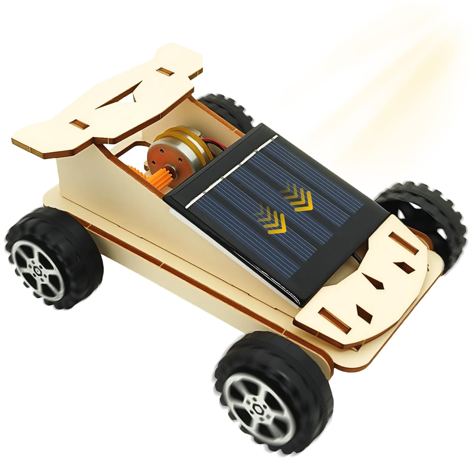 Wooden Solar Car, 3D Building Puzzle for Kids