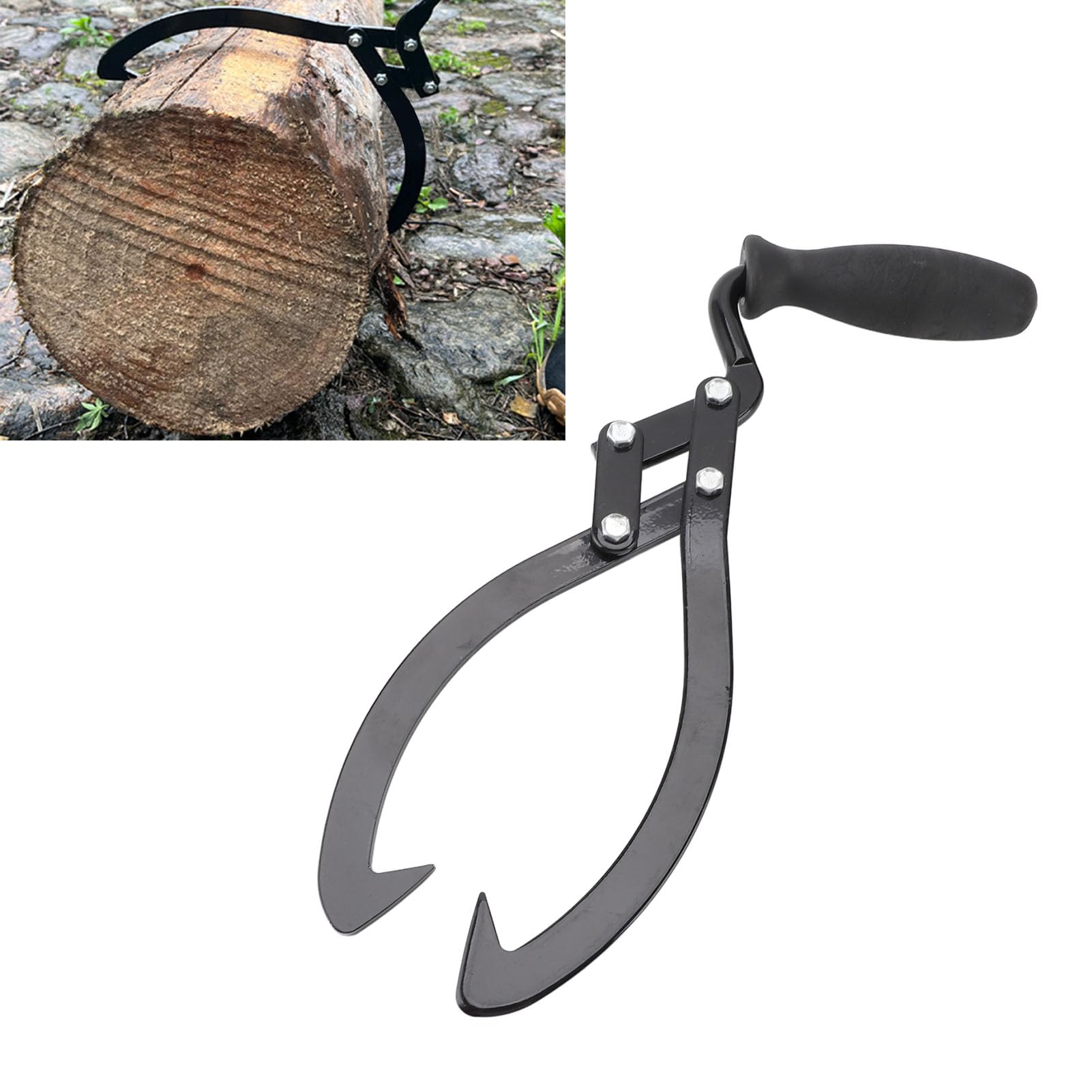 Pinza per Tronchi in Acciaio con Artigli per Sollevamento, Pinza per Tronchi da 10 Pollici per Carichi Pesanti, Denti in Acciaio, Design Piegato Unico, Utilizzo Versatile per
