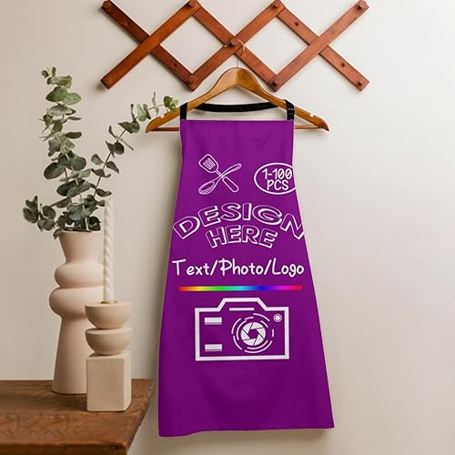 Miniatura 3 de Delantal personalizado para mujeres y hombres, haz tu propio nombre, foto personalizado, delantal de cocina de chef, 1-100 piezas delantales de