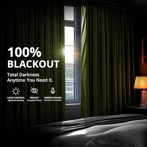 Miniatura 6 de HPD Half Price Drapes Cortinas Opacas Térmicas de Terciopelo Signature para Sala de Estar de 96 Pulgadas de Largo (1 Panel) con Bolsillo para Barra,