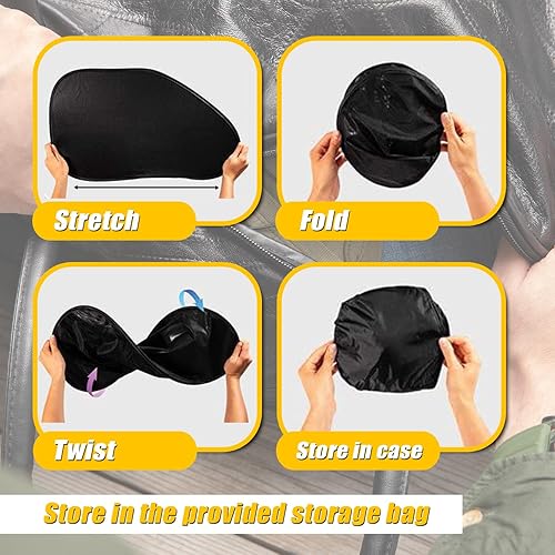 Miniatura 5 de Zone Tech Parasol para ventana lateral que se adhiere al sol paquete de 2 unidades de malla de alta calidad para automóvil no necesita ventosas