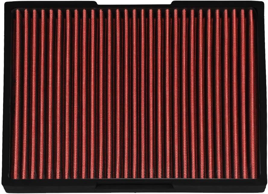 Auto Dynasty Compatible with 1993-2011 VW Beetle/Jetta/Golf City/Passat S3/S8/TT Seat Leon High Flow Drop-in Panel Cabin Air Filter (Red)