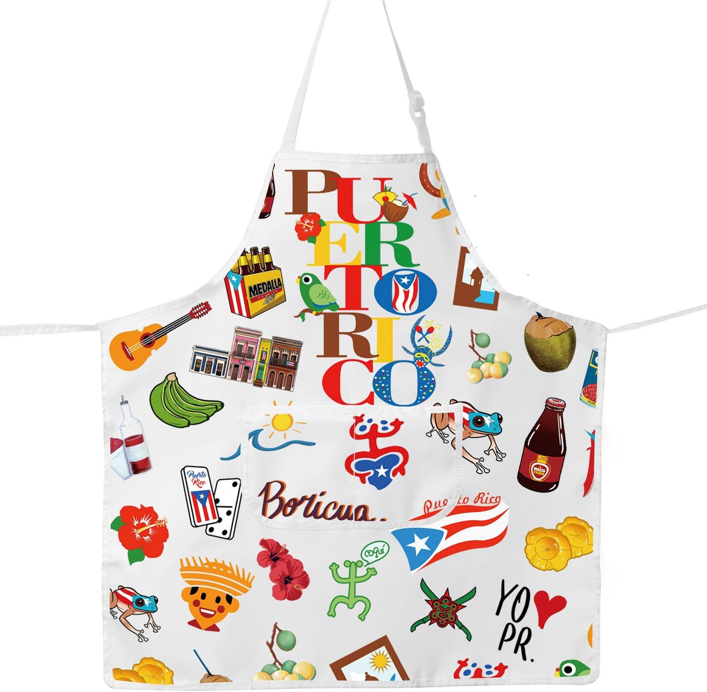 G2TUP Puerto Rico Cooking Apron Puerto Rico Souvenirs Apron Puerto Rico Flag Apron Puerto Rico Coqui Gifts Latina Gifts