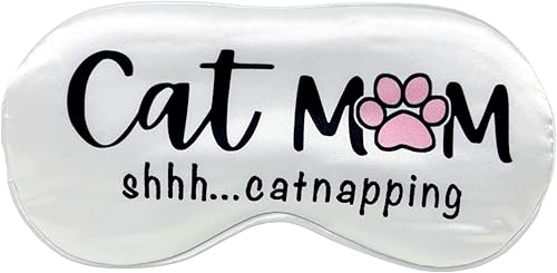 Divertida máscara de sueño para mamá gata. Máscara de sueño ultrasuave con correa ajustable. Regalo para mamá gato, esposa, hija, hermana en el día