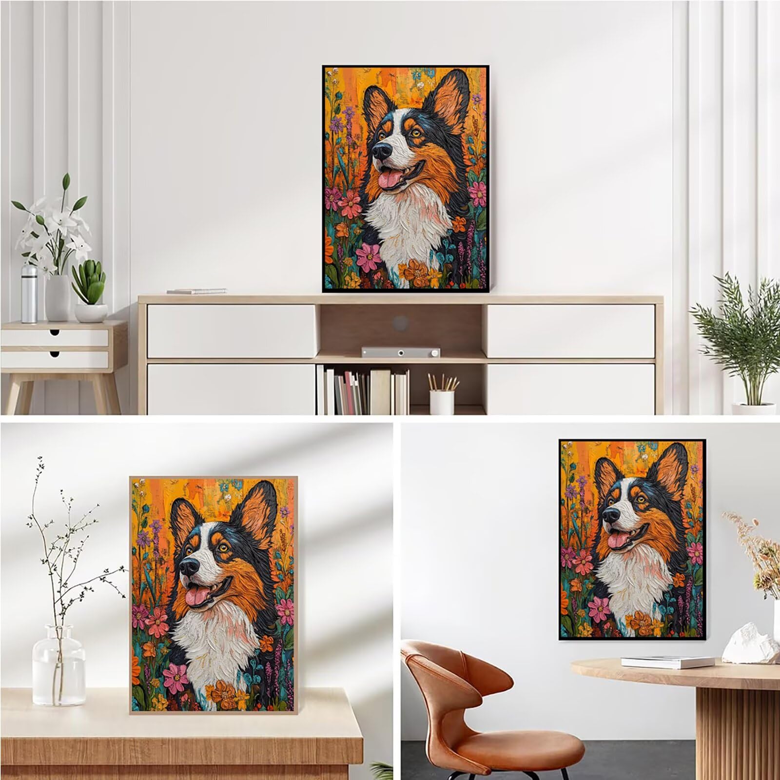 Diamond Painting Kit Completo, Diamond Painting Cane, 5D Quadrato Pittura Diamante Kit Manualidades Adultos DIY Diamantini Crystal Art Disegni Ricamo Punto Croce Artigianale, 90x120cm Fiori j0-732