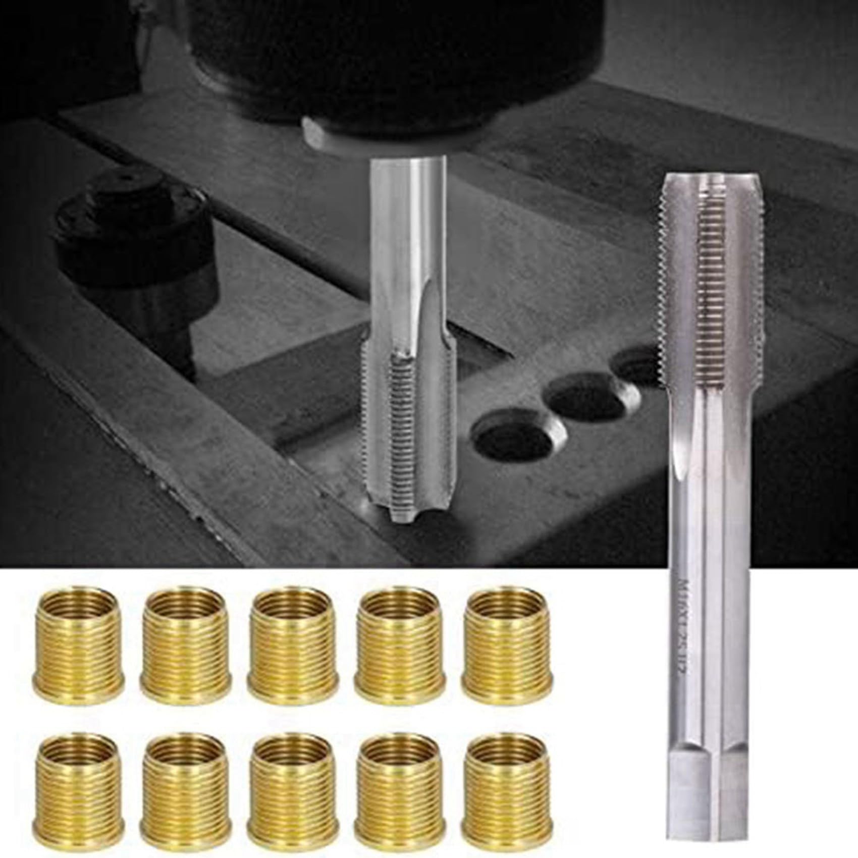 36X Strumenti per La Riparazione della Filettatura delle Candele, Candela per Rubinetto in Acciaio Ad Alta velocità con Inserti M14X1,25 e Kit Rubinetto M16X1,25