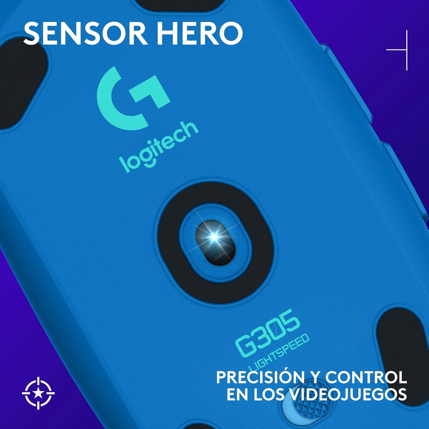 Logitech G305 Lightspeed Ratón Gaming Inalámbrico, Captor Hero 12K, 12,000 dpi, Ultra-Ligero, Batería de 250h, 6 Botones Programables, Memoría Integrada, PC/Mac – Azul 3
