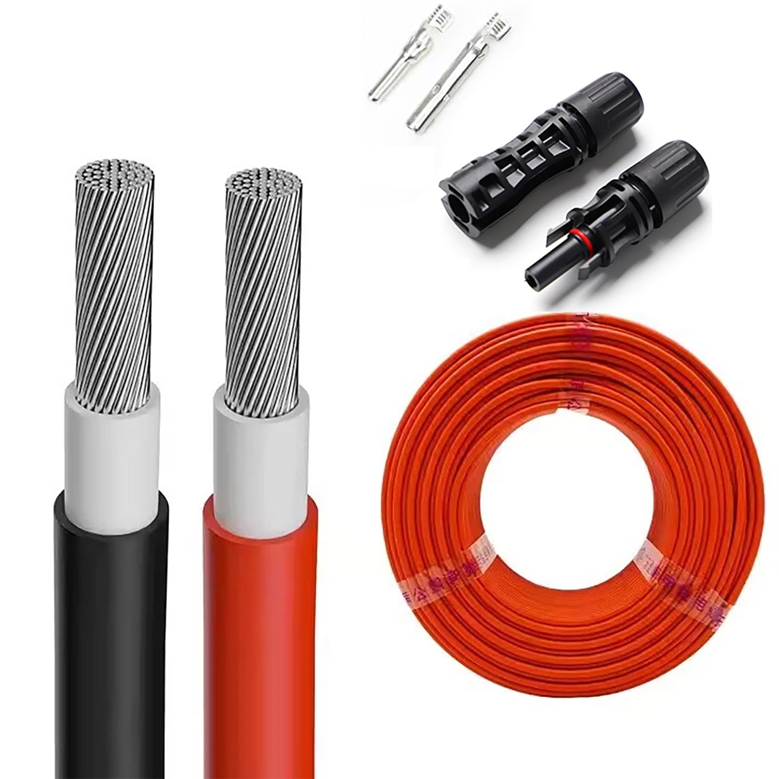 Câble photovoltaïque 10mm² étamé de 98ft pour extension et raccordement de panneaux solaires