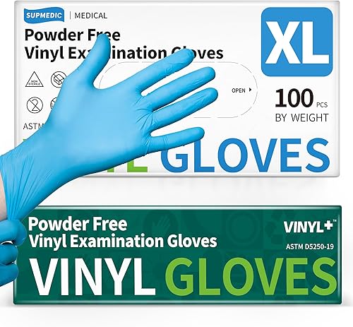 Miniatura 9 de Vinyl Disposable Exam Gloves, 4 Mil Powder-Free Latex-Free Food Grade Cooking Cleaning Medical Glove, Blue 100 Pcs
