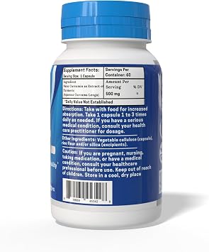 One Planet Nutrition Nano Curcumin 500 mg Veggie Capsules (60 Servings), Nano for High Absorption, Supports Overall Wellness, Non-GMO, Vegan, Gluten-Free
