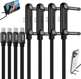 XIMAND Invisible Holder Charger Cable, 240W USB C to Lightning Cable 1.5M/4.9FT Braided Fast Charging Cord, 90 degree Conn Price In India