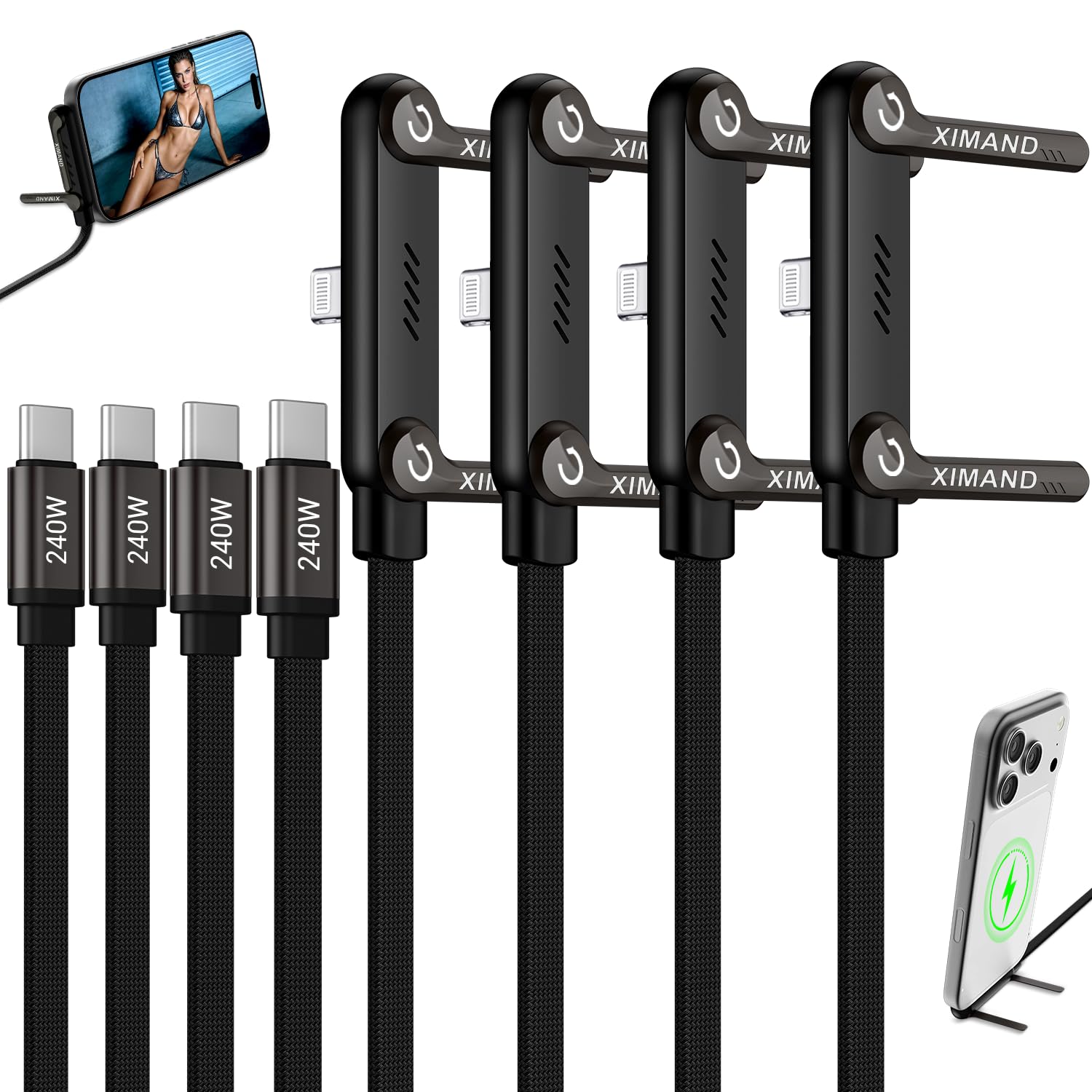 240W USB-C Charger Cable with Stand - iPhone & Laptop -19 240W USB-C Charger Cable with Stand - iPhone & Laptop -19