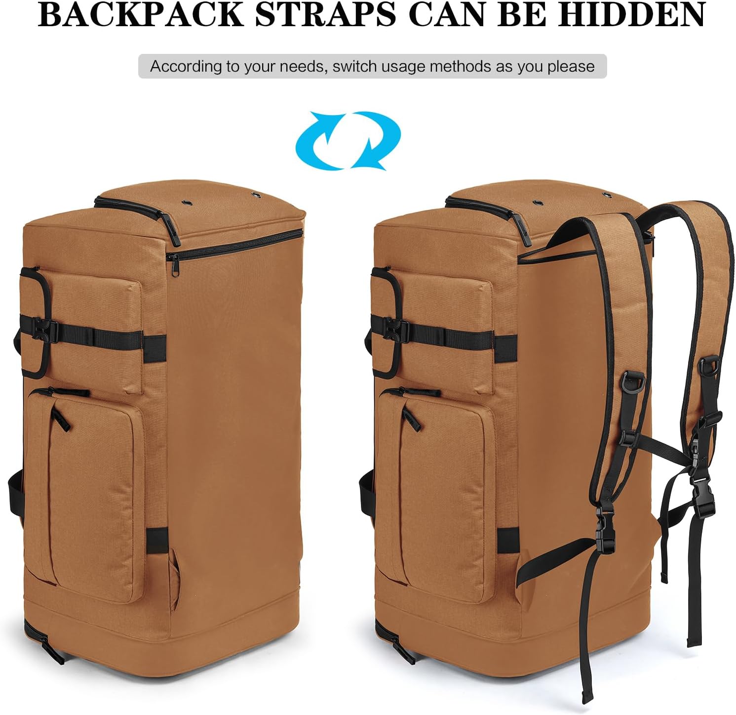 Lyweem Large Duffle Bag Backpack for Travel, 70L Heavy Duty Gym Duffel Bag with Shoes Compartment for Men & Women, Weekender Overnight Sports Backpack for Traveling - Image 3