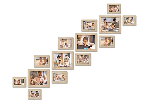 VELISTA 14 Piece Stair Picture Frame Set for Wall Collage