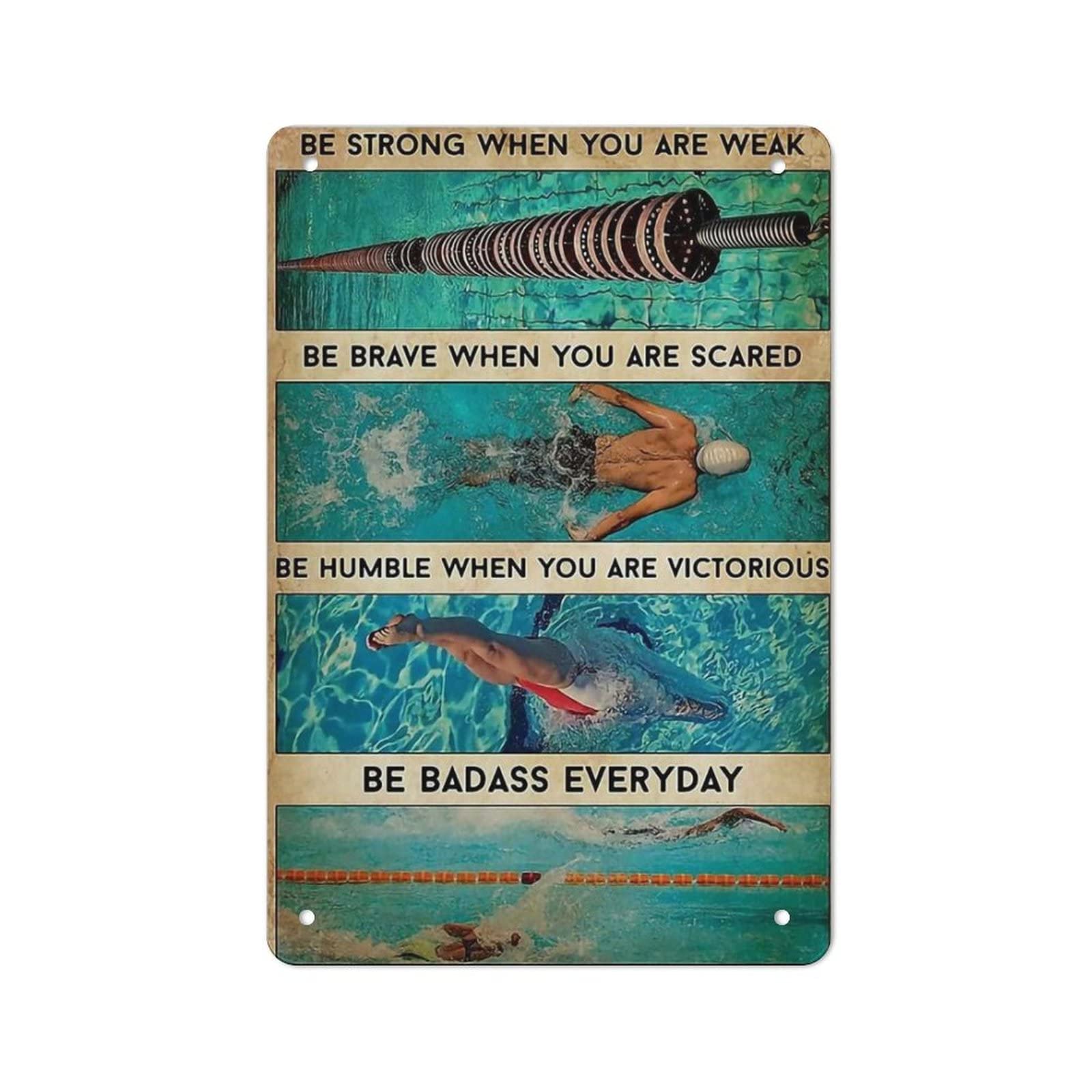 AOOEDM Swimming Art Wall Metal Tin Sign for Home Bar Pub Kitchen Wall Art Deocr Man Cave Vintage Metal Sign Poster Plaque Signs Quotes Sign