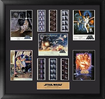 FILMCELLS Star Wars Episode IV New Hope x 19 6X 20 Framed Wall Art | Framed FilmCells art | Includes real 35mm film | Collector wall display