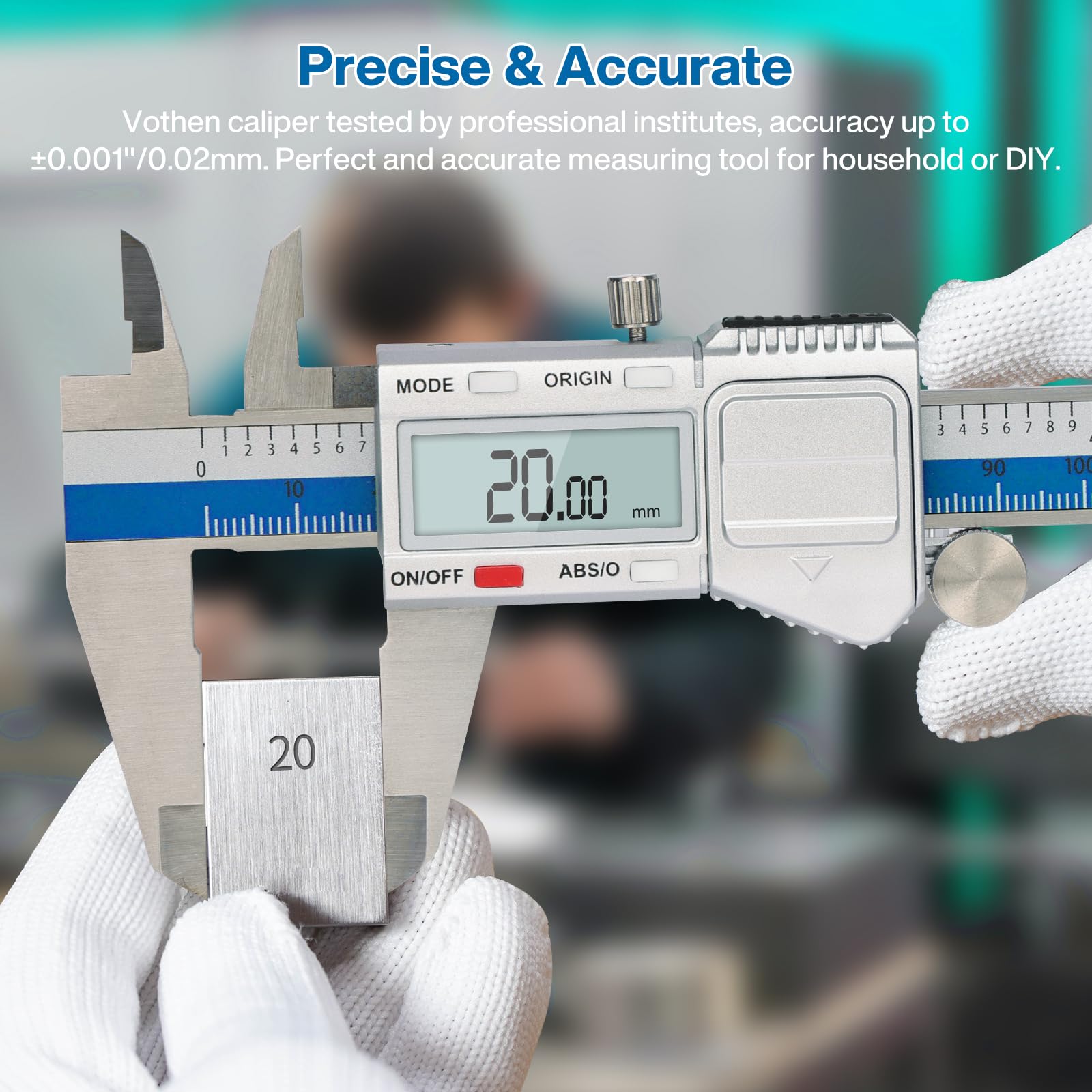 Calibro Digitale IP54 Impermeabile, Professionale Micrometro in Acciaio da 150mm/6 pollice, Calibro Metallo con Display LCD, Pollici/Millimetri/Frazione Conversione Calibro Elettronico