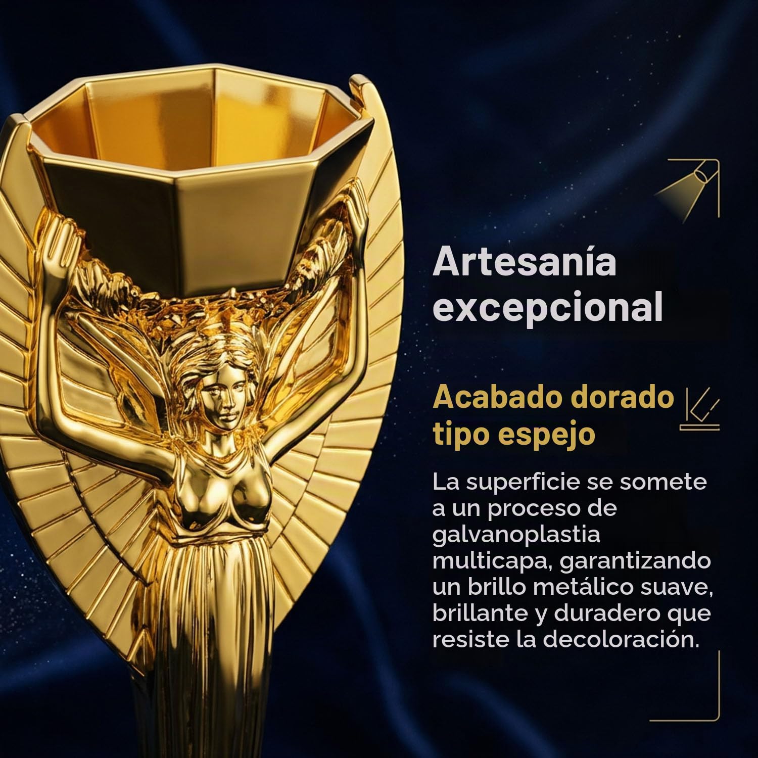 Réplica del Trofeo Jules Rimet – Copa del Mundo Souvenir de Fútbol para Aficionados | Adorno y Regalo para Club, Bar y Escuela