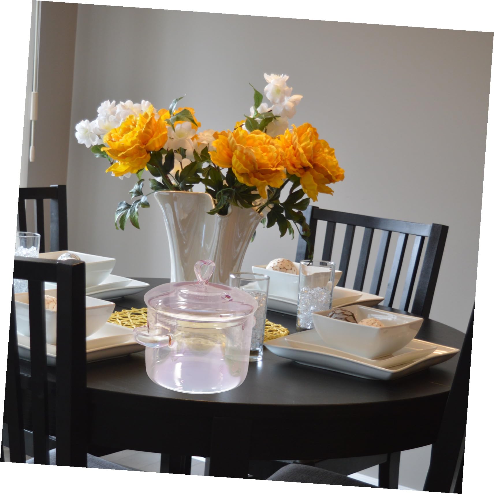 Alipis Glas Schmortopf 1500 Ml mit Löffel Transparenter Großer Topf aus Glas zum Langsamen Kochen für Gartenparty und Freunde
