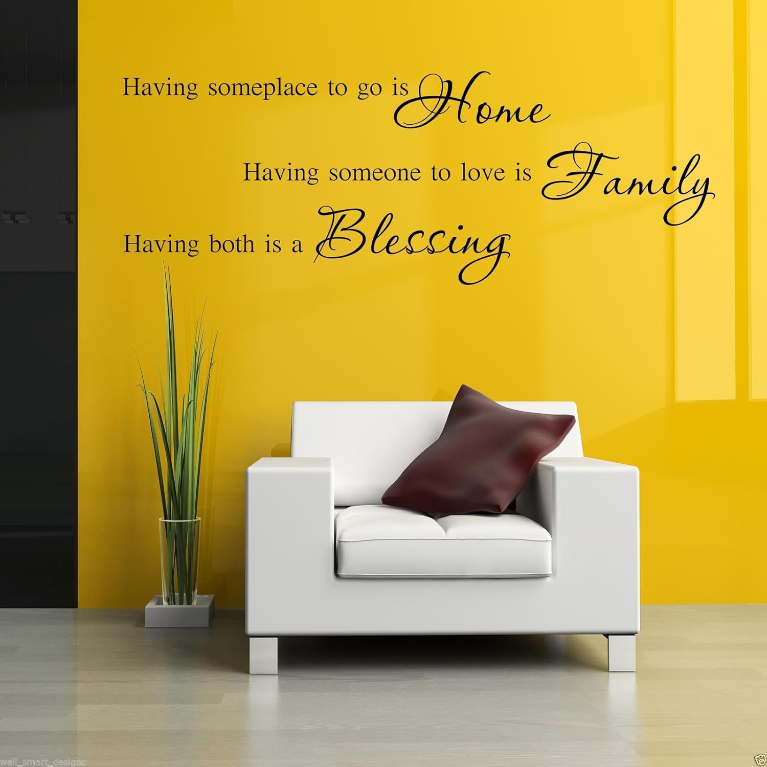 HOME FAMILY BLESSING Wall Art Sticker Lounge Quote Decal Mural Stencil