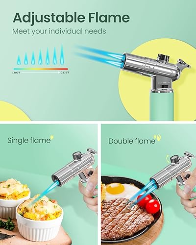 Miniatura 8 de RONXS Encendedor de antorcha encendedor multiusos con doble llama puedes cambiar una sola o doble para satisfacer todas tus necesidades antorcha de