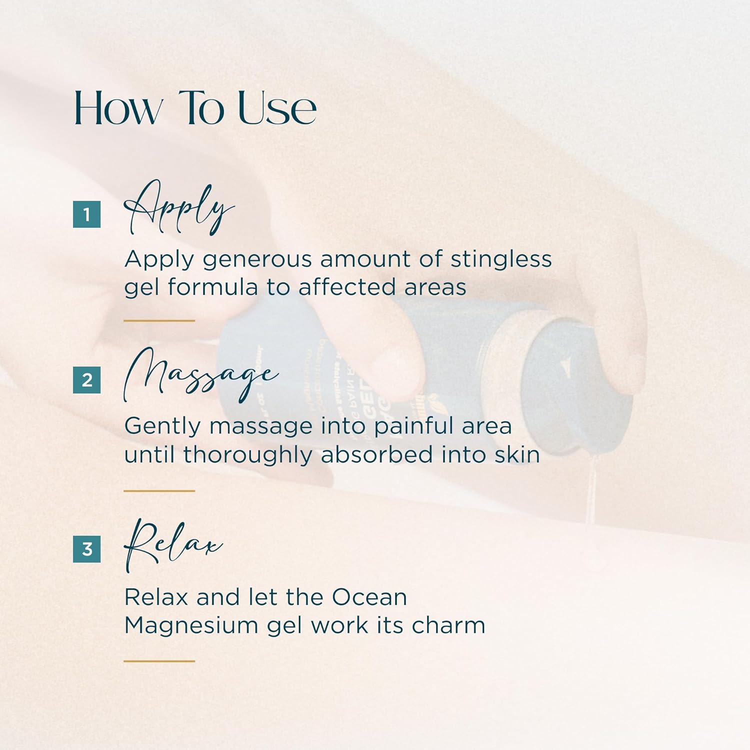 Abundant Natural Health Ocean Magnesium Gel Enriched with Cucumber Stem Cells for Muscle Relief and Relaxation, Topical Use, Effective and Quick Absorption, Fragrance-Free, 100mL