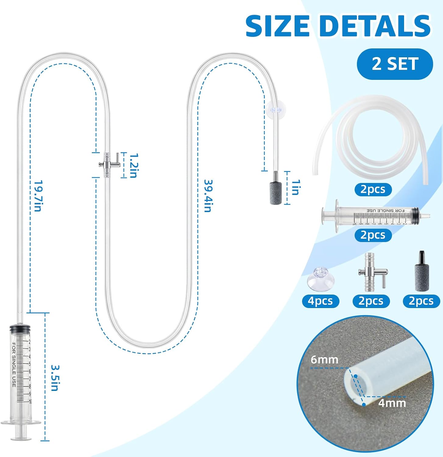 Drip Acclimation Kit for Saltwater and Freshwater Aquariums, Fish Tanks, Adjustable Precision Slow Drip System to Reduce Stress Safe Transition Adjust for Shrimp, Coral, and New Fish (1 Set) image 2