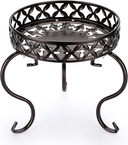 Miniatura 9 de OwnMy Soporte redondo de metal para macetas de hierro inoxidable, soporte moderno para plantas en maceta, soporte dorado para plantas de interior y