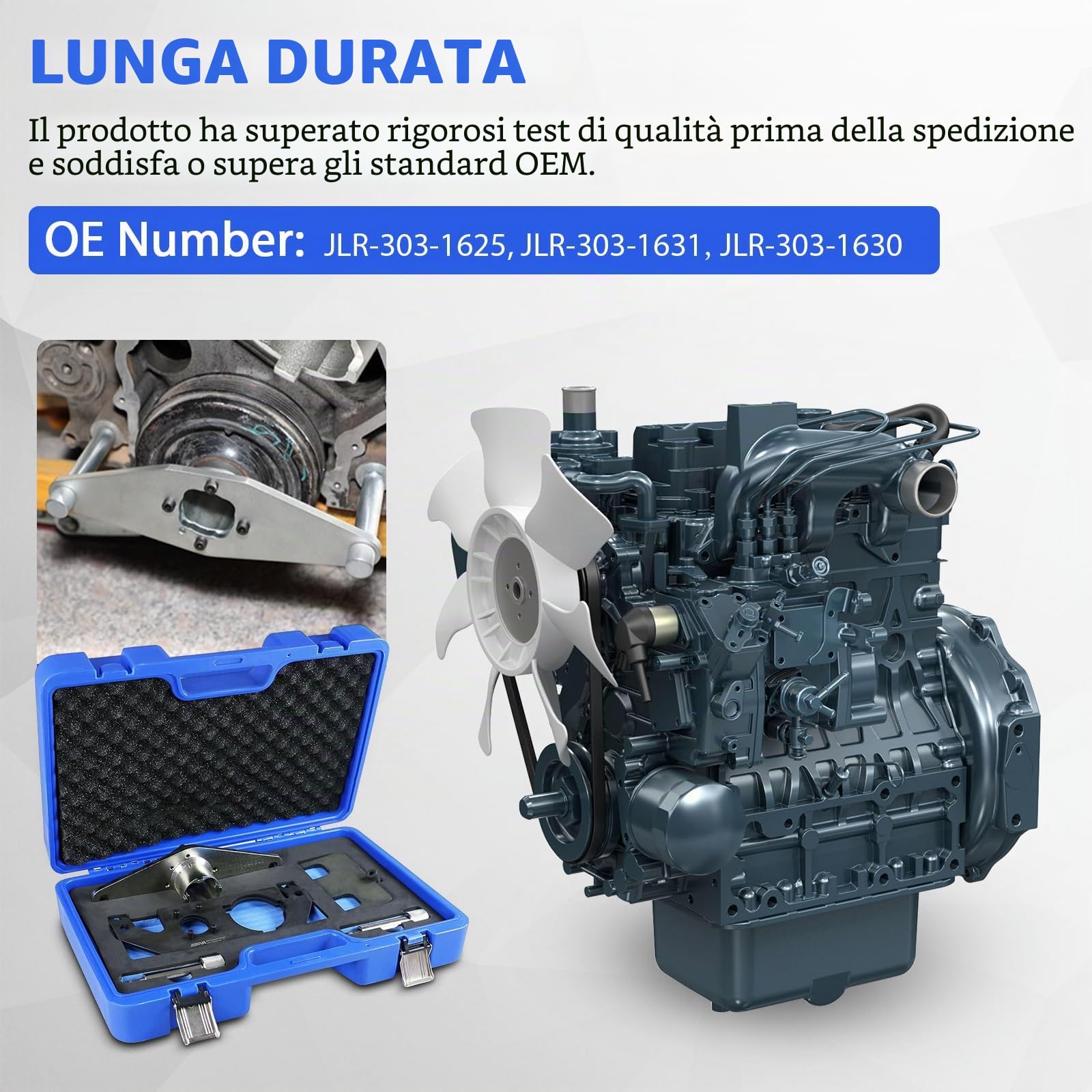 Kit di strumenti di fasatura per bloccaggio albero a camme motore compatibile con Land Rover Jaguar Aurora 2.0T JLR AJ200 Diesel Engine Set di strumenti di allineamento albero a camme, OEM JLR-303