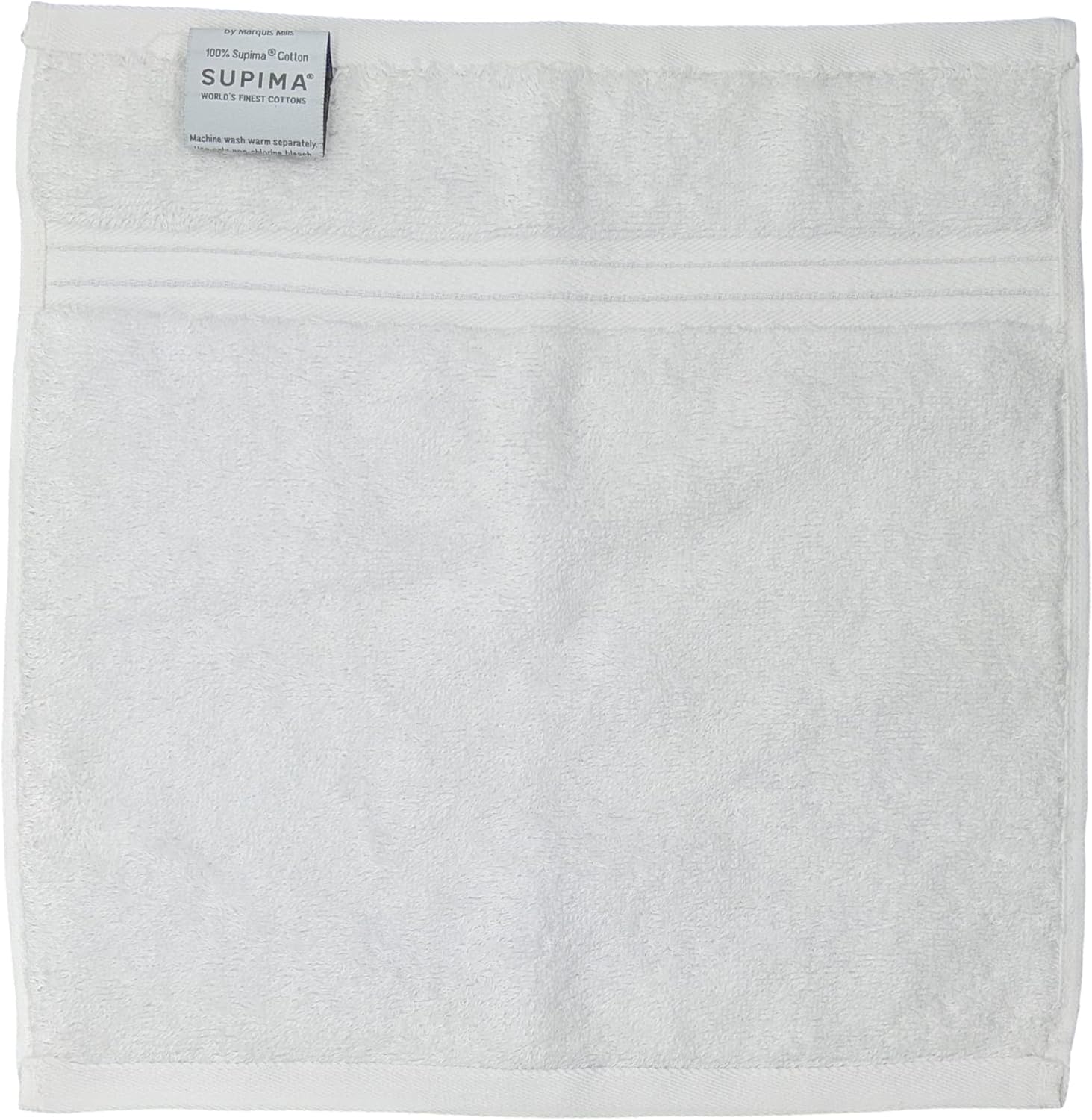 Set of 12-14" x 14" White Washcloths Embrace Collection Luxurious Super Soft 100% Supima Cotton