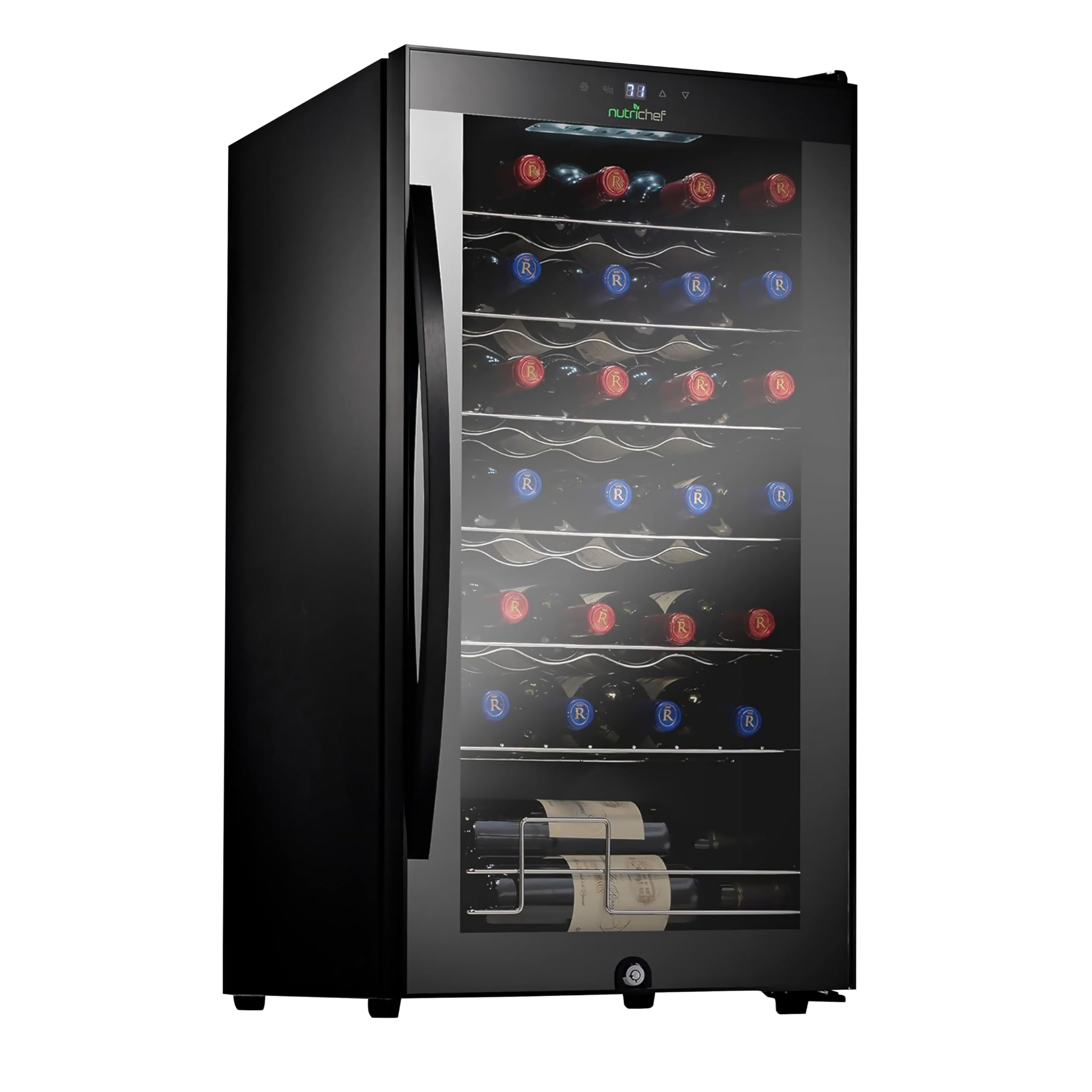NutriChef PKCWC280.6 2.8 cu ft Wine Cooler Black