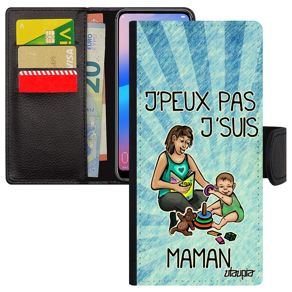 Coque Note 10 Lite humour maman idée cadeau bleu simili cuir - 3
