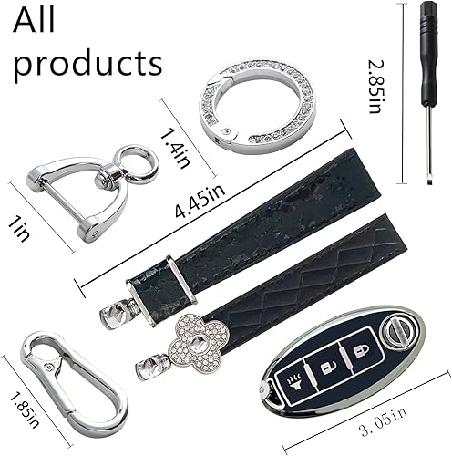 Miniatura 3 de Funda para llavero Nissan de dos materiales diferentes, accesorios de llavero de 5 colores, cubierta de llave de TPU para Nissan 345 botones, Altima