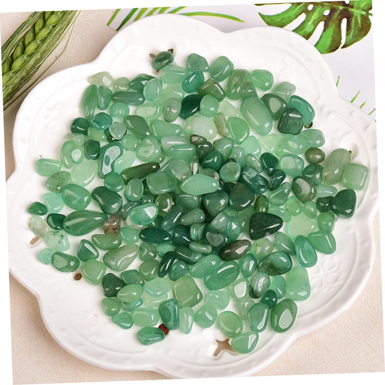 YARNOW 1 Jeu Gravier Jade Aventurine Roches D'aquarium Sable D'aquarium Réservoir Plantes D'aquarium Bocal à Poisson Lampe De Poisson Gravier pour Jardin Aquariums Air Green Pierre