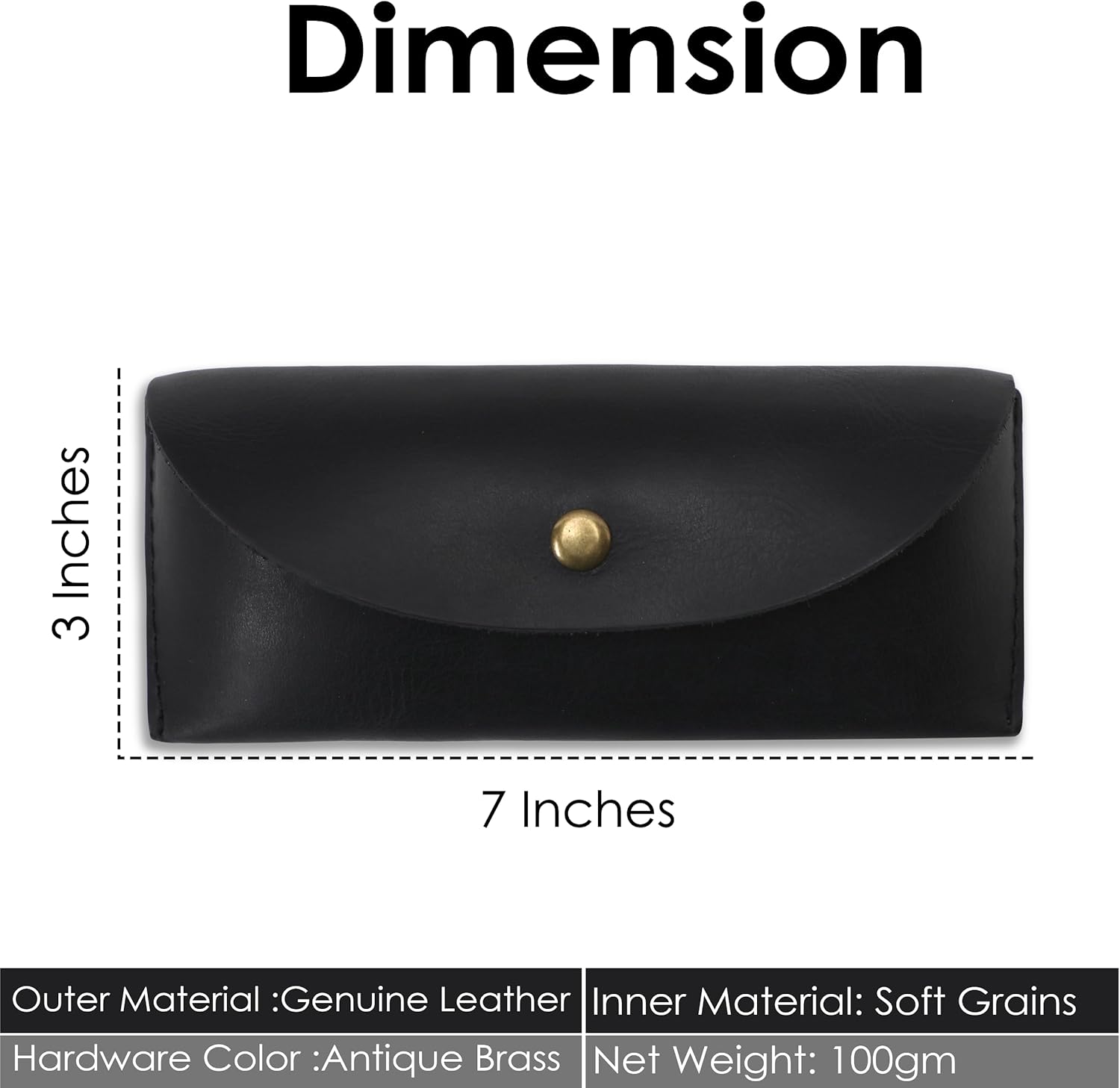 The Antiq Leather Sunglasses Case Genuine Eyeglass Holder Reading Glasses Protector Vintage Eyewear Storage for Men and Women - Image 4