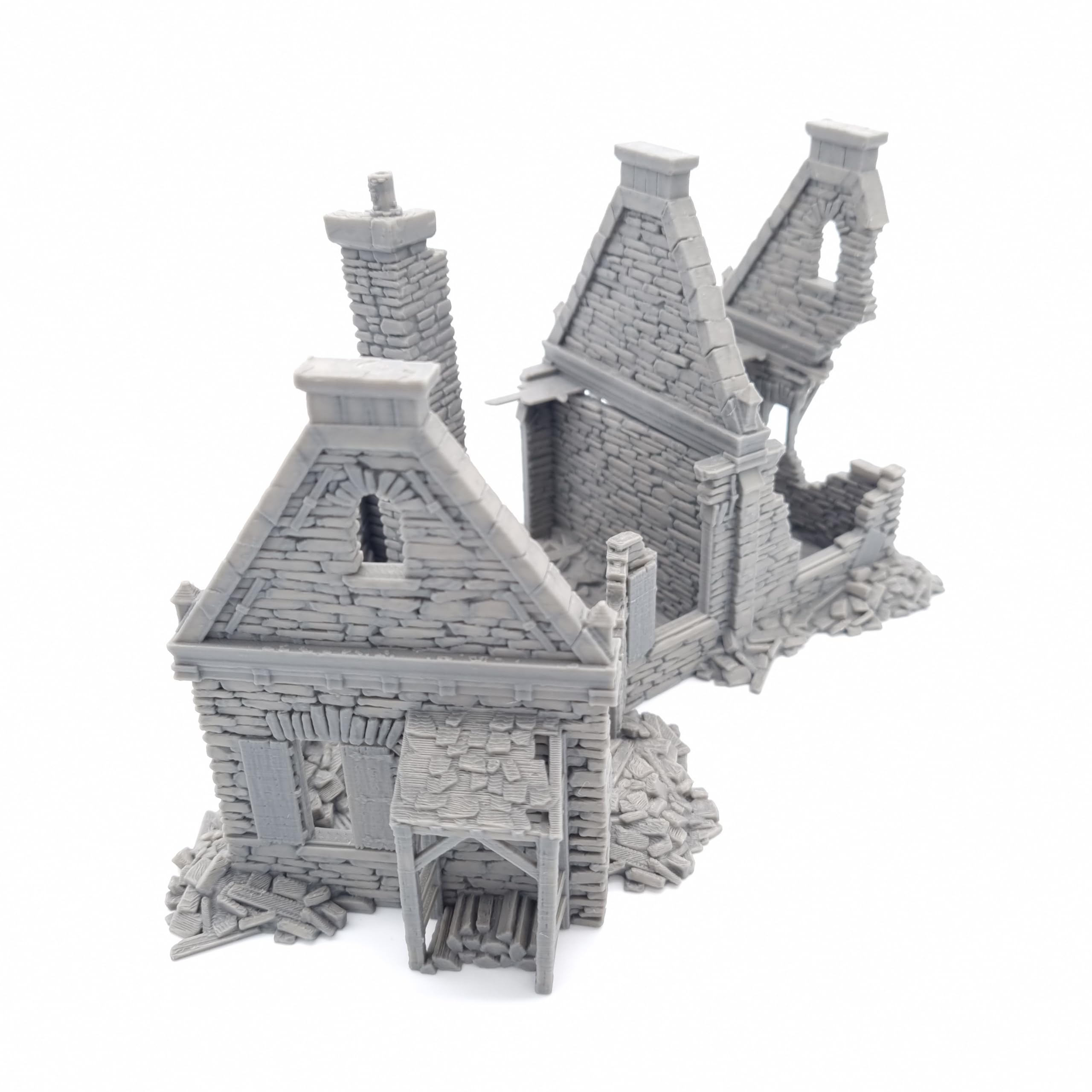 QP3D, Wargaming Terrain, Ruined Stone House, Scenery for Tabletop Games 15mm Scale Miniatures - Image 4