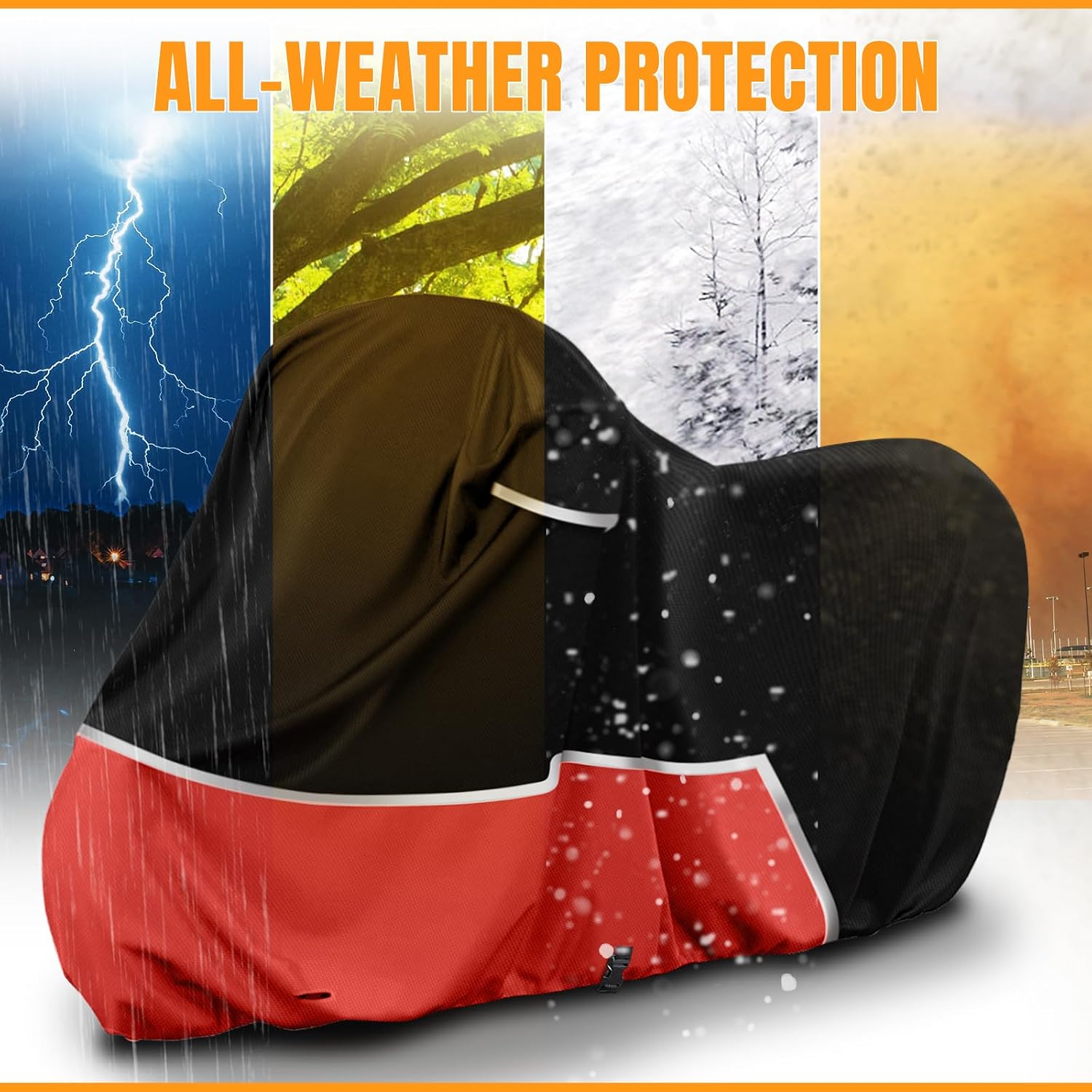 Motorcycle Cover Compatible with Ducati Diavel Monster Scrambler Panigale V4 Most Motorcycle Models, Heavyweight Waterproof Motorbike Cover, 89 x 34 x 47 Inches