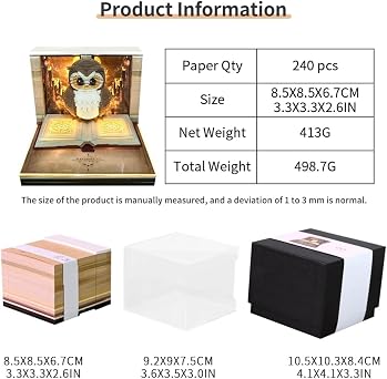 MAXFOREST 3D Calendar 2026 with LED Light & Memo Pad, Timepiece Planner Tear-Away Paper Carving Art, Creative Perpetual Organizer for Office Home Decor, Ideal New Year Holiday Gift (Owl)