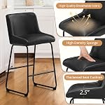 LUE BONA 26 Inch Counter Height Bar Stools Set of 4, Faux Leather Upholstered Barstools, Barstool with Back, Comfortable Bar Chairs, Modern Counter Stools for Kitchen Counter Island