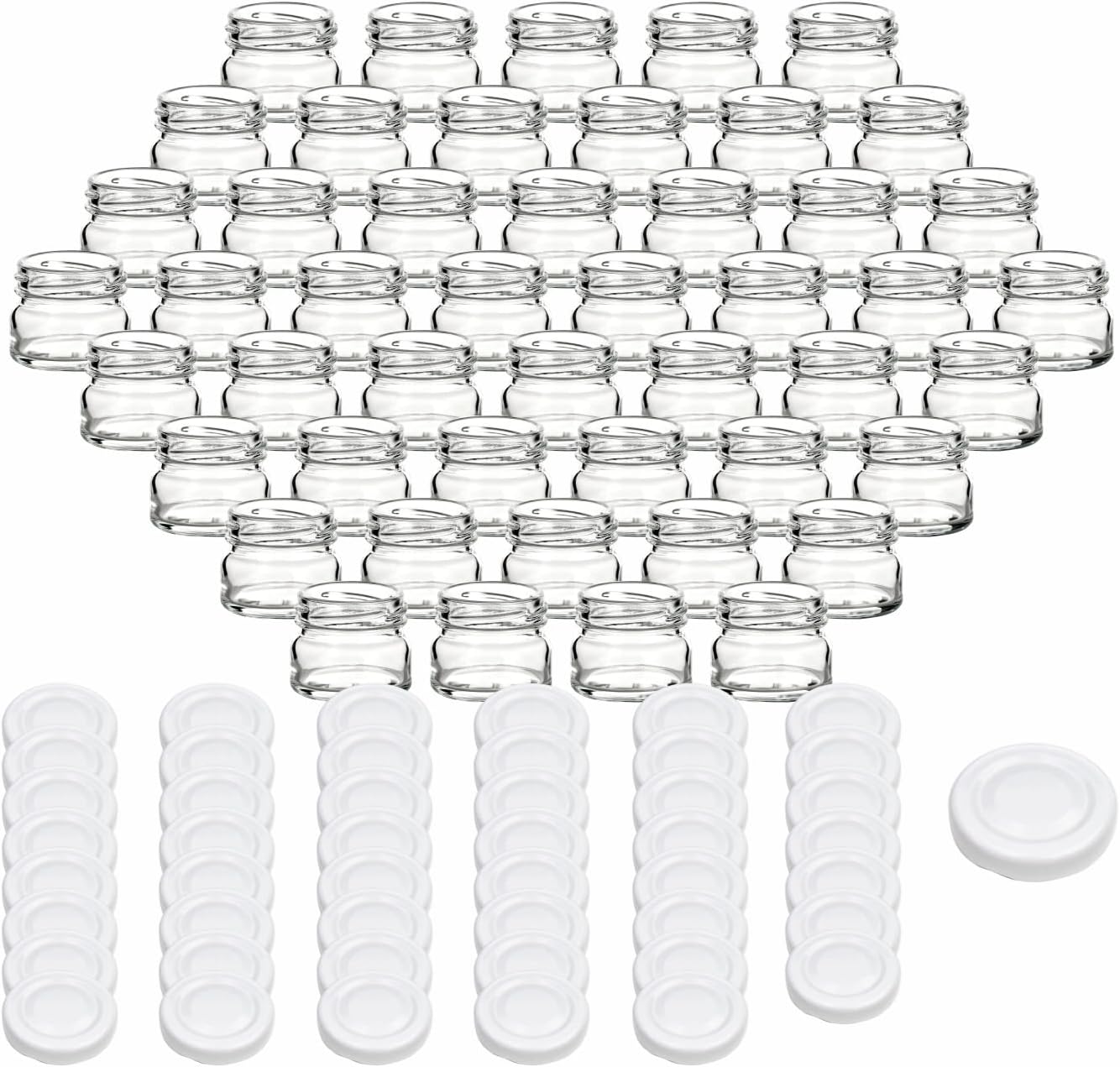 gouveo set van 24 inmaakpotten 40 ml mini met schroefdeksel zilver gouveo set van 24 inmaakpotten 40 ml mini met schroefdeksel zilver