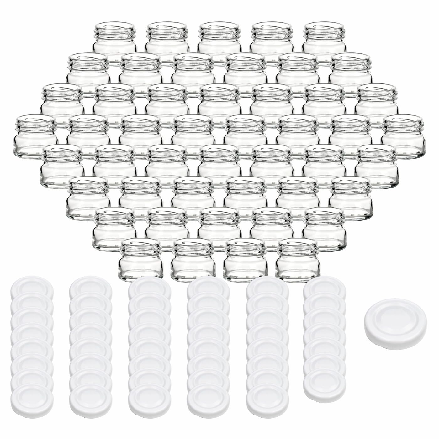 set di 24 vasetti per spezie 50 ml quadrati con tappo in