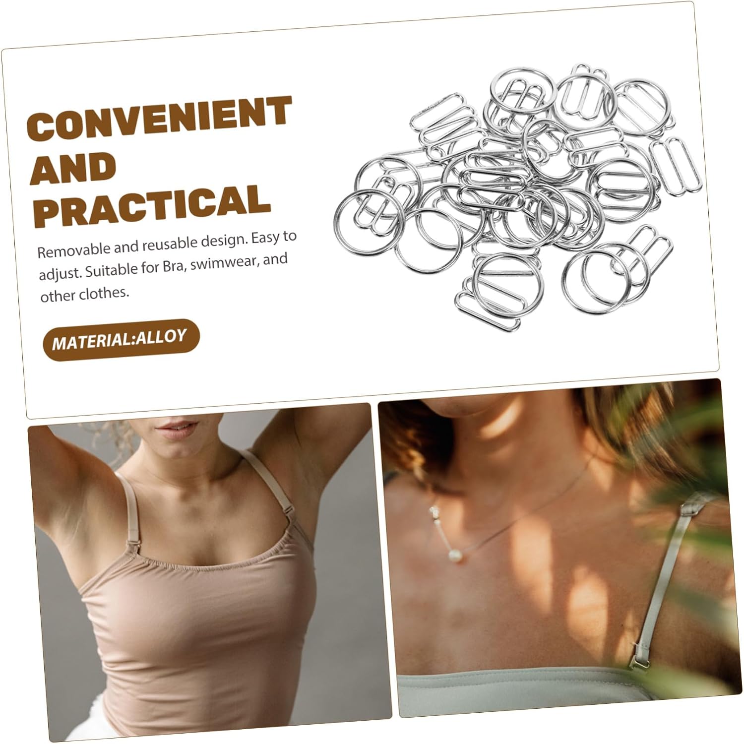 BESTYASH Bra Hooks Replacement Halter Strap Clasp Swimsuit Bra Straps Fasteners DIY Bra Straps Buckles Bra