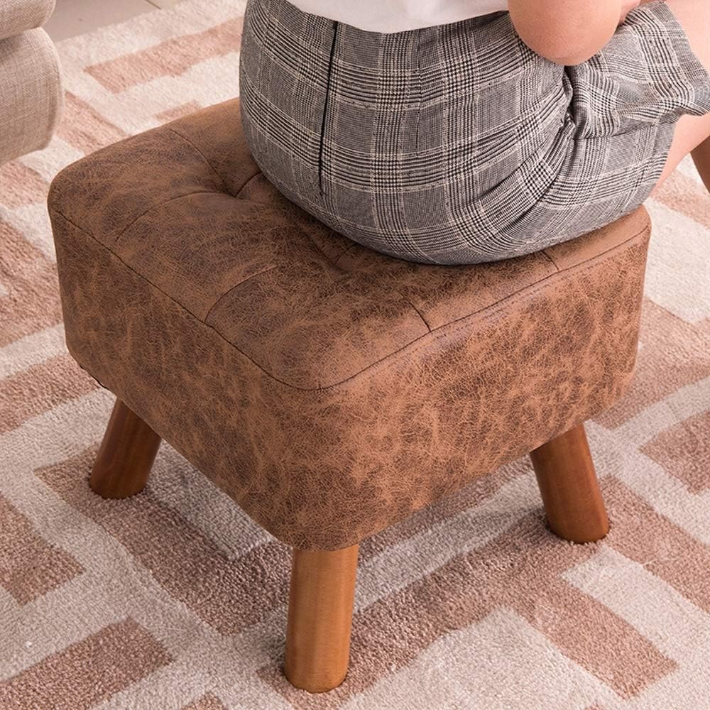 Wooden Leg Footstool Household Square Shoe Changing Stool Fashion Creative Sofa Stool Wear-Resistant Seat Pier