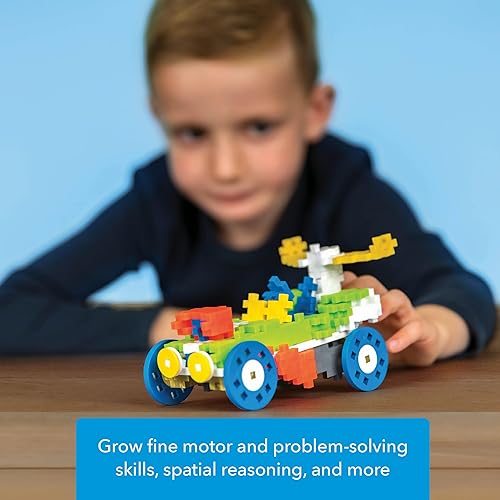 Miniatura 3 de PLUS PLUS - Aprende a construir vehículos, 360 piezas - Tallo de construcción de construcción/juguete de vapor, mini bloques de rompecabezas