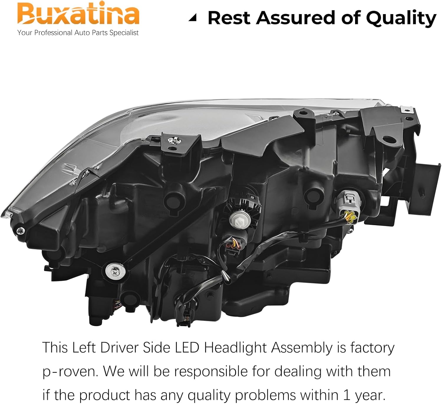 KSD6-51040 Left Driver Side LED Headlight Assembly w/o AFS w/o DRL Compatible with Mazda CX-5 2022-2025 Left LED Headlamp Assembly Replace# KPF1-51-041D KPF1-51-041 KPF1-51-041A