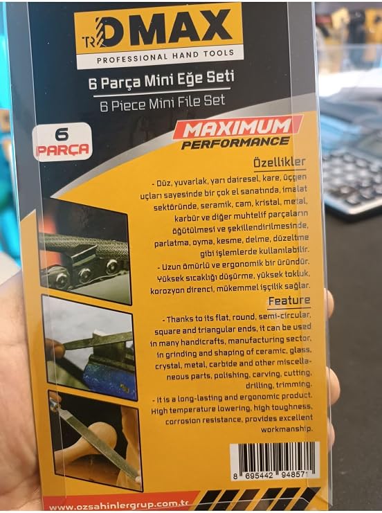 DMAX 6 Parça Mini Eğe Seti, Profesyonel El Aletleri