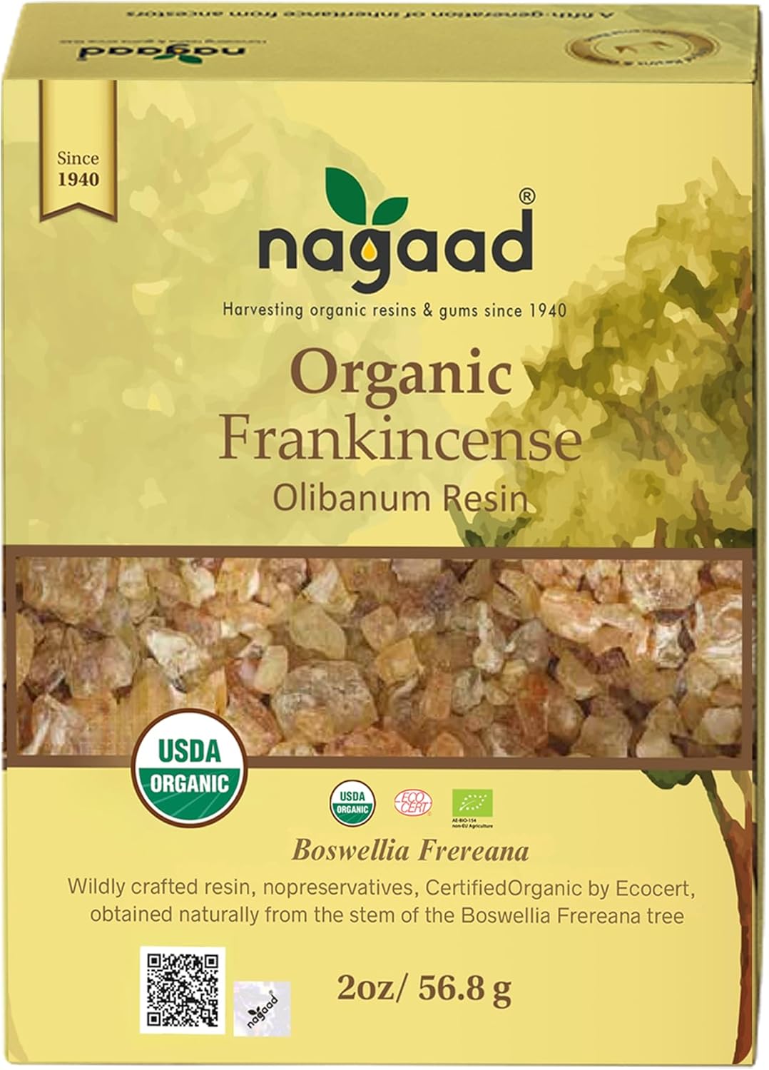 Organic Frankincense Frereana Resin – 2oz (56.8g) 100% Pure Wild-Harvested Boswellia Frereana | High-end Incense | Premium Frereana Resin for Purification, Aromatherapy, Olibanum Luban.