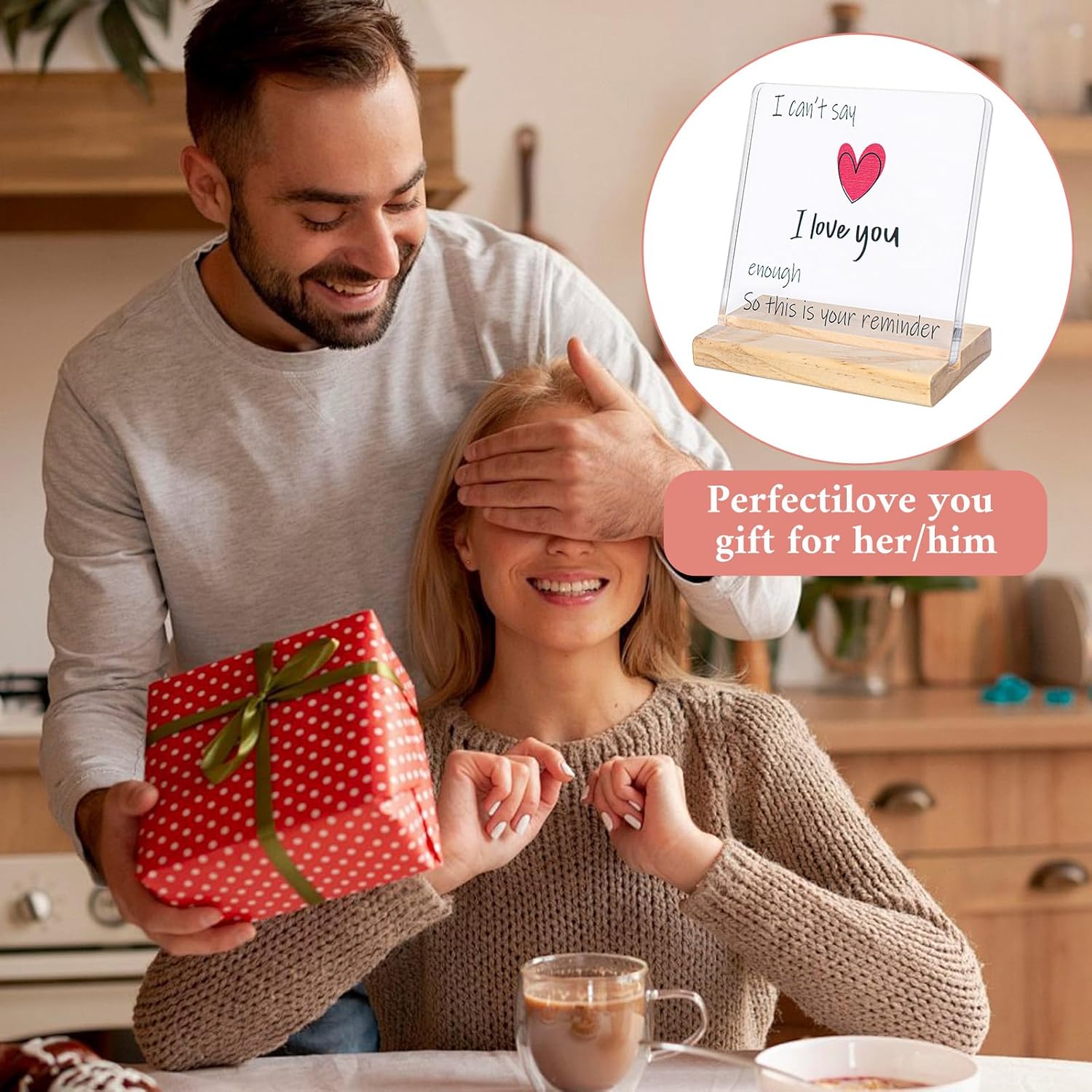 I Love You Gifts for Her, Romantic Acrylic Plaque - Valentines Day Gifts for Girlfriend Wife Birthday Wedding Anniversary Keepsake Present for Home Office Desk Decor - Image 6