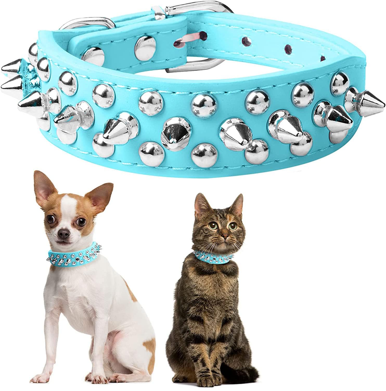 Spiked Hundehalsband Aus Echtleder – Verstellbar, Für Kleine Bis Große Hunde, Mit Nieten
